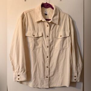 American Eagle Outfitters Oversized Cream Corduroy Shacket Sz M